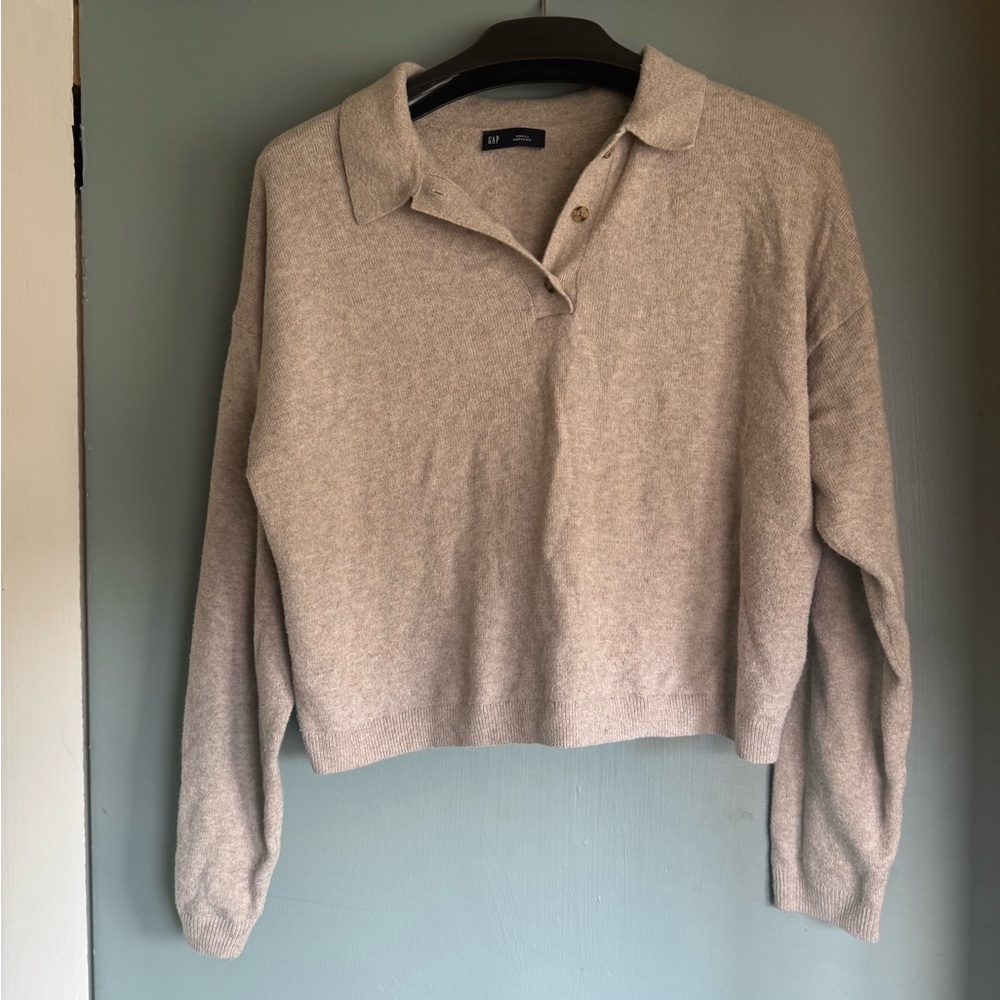 GAP cream/Gray Collared Sweater